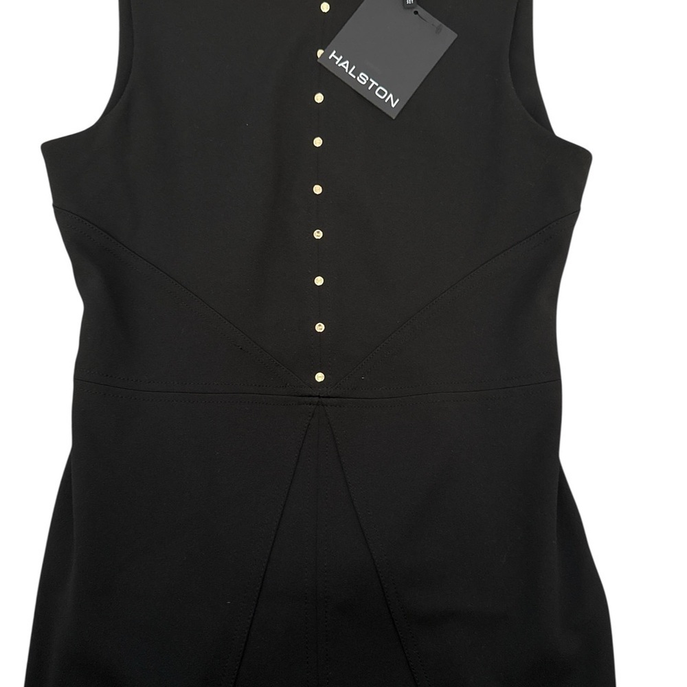 Halston Heritage Starburst-Seamed Scuba Crepe Sleeveless Sheath Dress Black Nwt - Picture 11 of 14